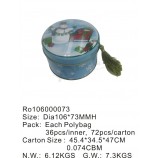 Custom Design Round Gift Tin Box with Handle