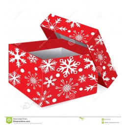 Handmade Gift Box with Snow Printinig for Chirstmas