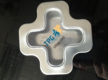 高品质十字形锡盒，pvc窗口