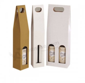 Caja de papel krafT/Caja de vino individual/Morir-CorTar caja de vino de mango/Caja de vino de papel