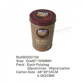 Wholesale Round Coffee Tin Box with Cheaper Price