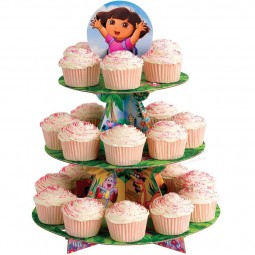 3 GeschichTeTe Papier Cupcake Anzeigen BoX miT benuTzerdefinierTen Druck