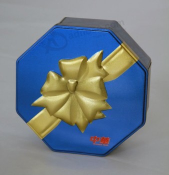 Caja de la laTa de galleTa ocTagana de diseño personalizado/Caja de laTa de ChocolaTe.