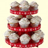 BoîTe d'affichage de cupcake de carTon de papier de couleur rouge avec l'impression faiTe sur commande