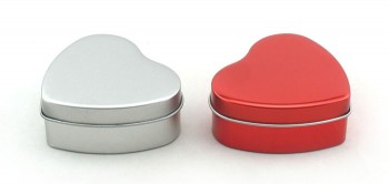 Caja de esTaño de forma de corazón de caja de laTa de forma de corazón colorido para ChocolaTe.
