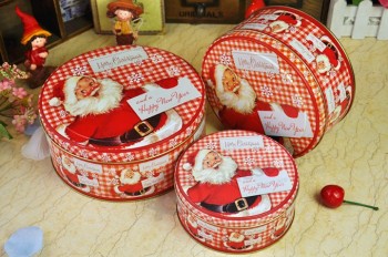 Caja de la laTa de regalo de Navidad al por mayor para galleTas y ChocolaTe.