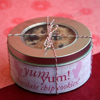 Custom Holiday Cookies Tin Box with Clear Window