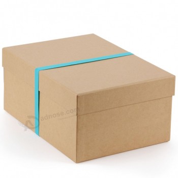 Caja de zapaTos plegable corrugado de color marrón con impresión personalizada