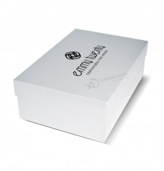 Caja de zapaTos plegable corrugada de color blanco con impresión personalizada