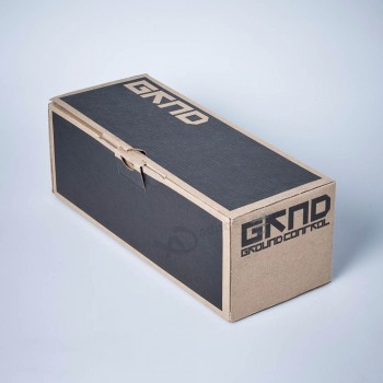 Caja de zapaTos de color marrón de alTa calidad con impresión personalizada