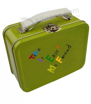 Lunch Box with Plastic Handle and Lock Closure