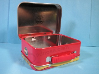 卸売錫のランチ食品ボックスプラスチックハンドル