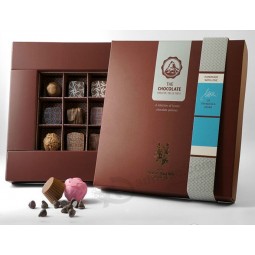 Caja de regalo de almacenamienTo gourmeT de ChocolaTe. de impresión maTe (Gb-014) Para personalizado con su logoTipo