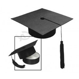 BoîTe d'emballage cadeau noir graduaTion avec forme de chapeau docTorial (Gb-005) Pour la couTume avec voTre logo