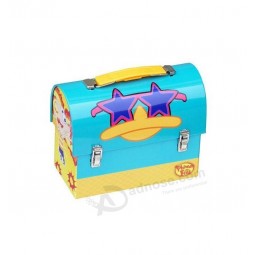 Metal Treasure Chest Tin Lunch Box with Handle
