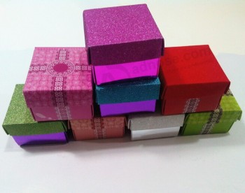 Cajas de regalo de papel con TeXTura meTálica para decoraciones personalizadas con su logoTipo