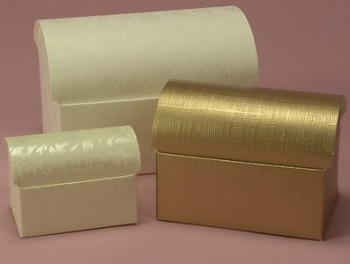 Custom high-quality Small Textured Paper Treasure Chest Boxes