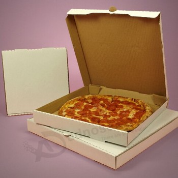 Alta personalizado-CaiXas de pizza de Papel ondulado branCo de qualidade
