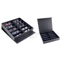 Custom high-quality Black Storage Glasses Box with Mult Compartments