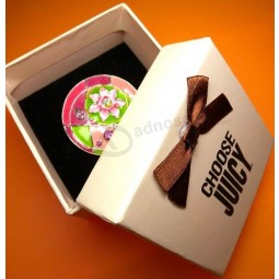 Personalizado alto-Calidad pequeña promoción emblema caja de regalo Con bowknot