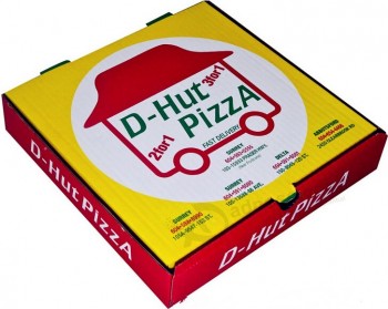 изготовленный под заказ высокий-высококачественный ящик для пиццы размера обычного размера с индивидуальными шаблонами