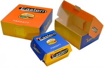 カスタムハイ-品質の安全なインク印刷ハンバーガーパッケージボックス