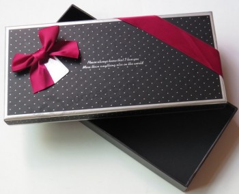 Custom high-quality Silver Hot Stamping Scarf Packaging Box with Ribbon