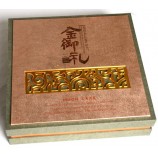 Alta personalizado-Qualidade hot staPfing dourado customed logotipos mooncake caiXa de presente