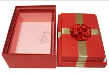 도매 주문 최고-품질 빨간색 중첩 된 판지 상자 세트를 제공합니다