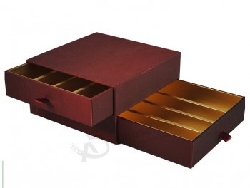 Wholesale custom high-quality Empty Gold Metallic Paper Cheese Drawer Box