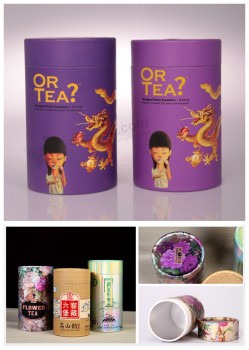 卸売カスタム高-品質の完全な円筒形の茶箱を印刷します