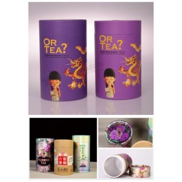 批发定制高-优质完美印刷圆柱形茶盒