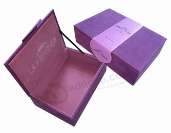 Benutzerdefinierte hochwertige violeTte samt Düfte GeschenkboX (Jb-021)