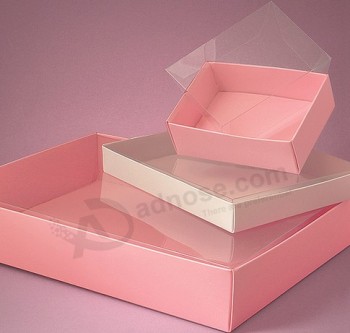Custom high quality Fold-up Clear View Top Gift Box for Bath Towels with your logo