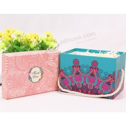 Custom high quality Exquisite Makeup Box with Rope Handle and your logo