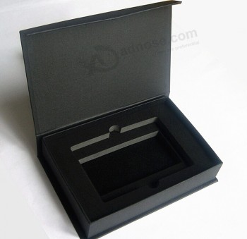 оптовая изготовленная на заказ высокая-качественная черная коробка для упаковки телефона с вставкой eva (пб-003)