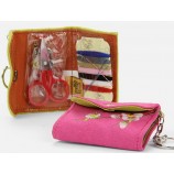 カスタム高品質のファッションピンクのベルベットの縫製キットバッグ