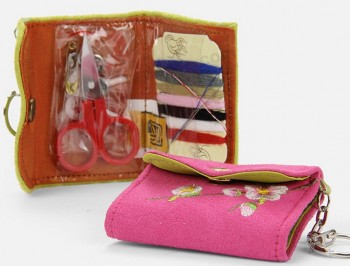 사용자 정의 고품질 패션 핑크 벨벳 바느질 키트 가방