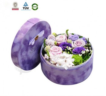 Groothandel op maat hoog-Kwaliteit ronde fluwelen bruiloft bloem Vaderkket boX