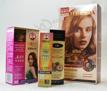 Boîtes d'emballage personnalisées de teinture de cheveuX de haute qualité