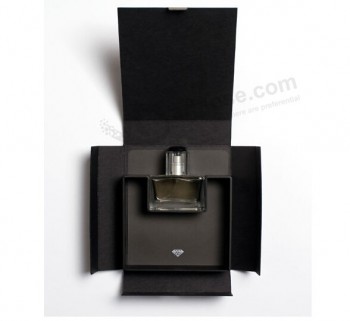 CaiXa de embalagem de perfume preto clássiCo personalizado de alta qualidade