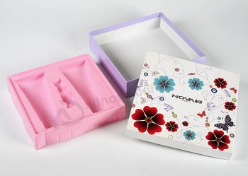 Caja de embalaje de lavado suave de lujo de alta calidad personalizada Con bandeja de blister rosa