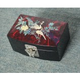Custom high quality Handwork Colored Drawing Wooden Toiletry Box with your logo