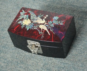 Personalizado a mano de alta calidad de dibujo de Color caja de aseo de madera