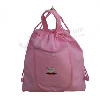 Roze kleur non-woven stoffen tas voor Cosmetica voor op maat met uw logo
