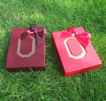 Wholesale custom high-quality Red Grained Paper Bonbon Storage Boxes