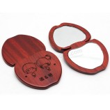 Miroir en bois de bois de rose personnalisé privé pour la Coutume avec votre logo