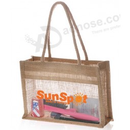 Wholesale custom high-end Screen Printing Logo Jute Cosmetic Bag (PA-031)