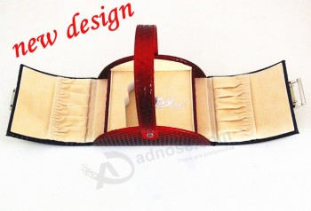 Cesto de liPfeza em Couro vermelho portátil (Pb-052) Para o Costume Com o seu logotipo