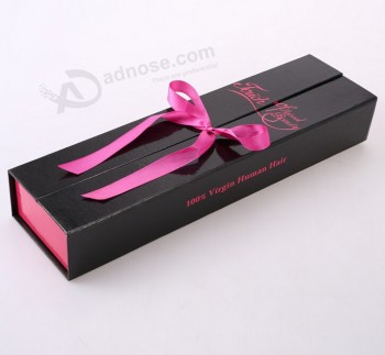 Boîte d'emballage de cheveuX d'iMpression personnalisée avec ruban pour la Coutume avec votre logo